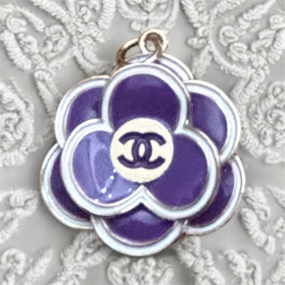 CHANEL Purple Camellia Flower Charm